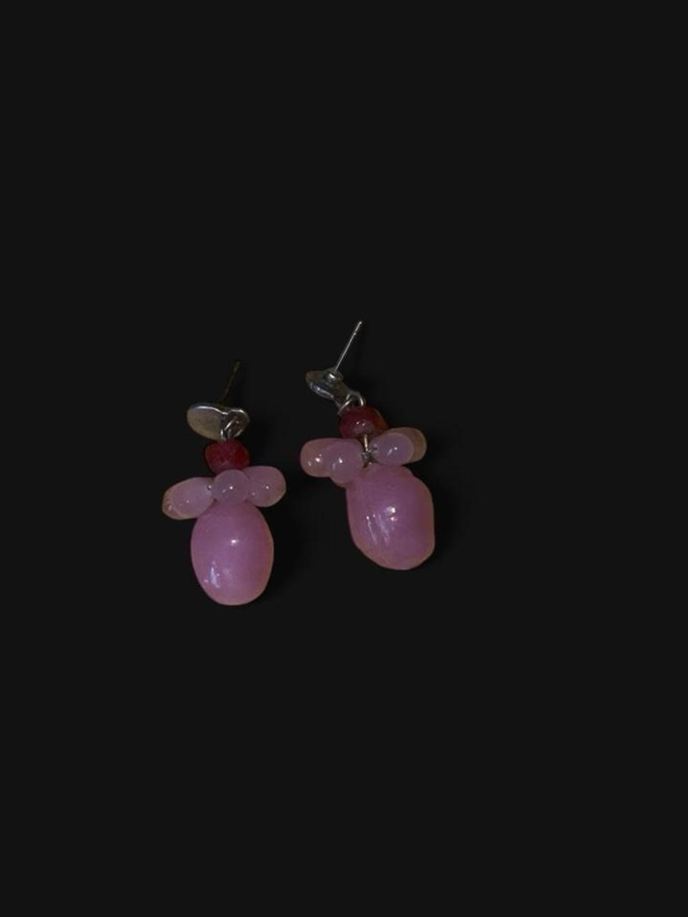Pink Beaded Drop Earrings - Women Jewelry